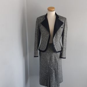 VINTAGE MONTESELLI AUTHENTIC GRAY 1950-1970s 2 PIECES SUIT JACKET/SKIRT  SIZE S/